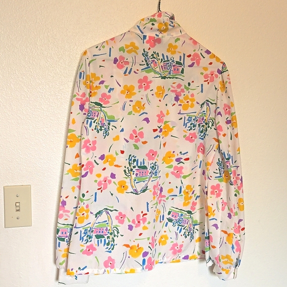 Vtg pastel novelty button down - Picture 5 of 7